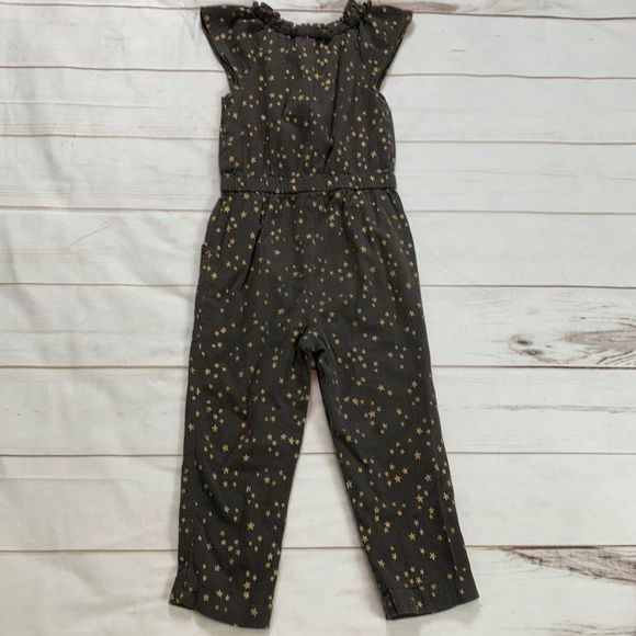 Crew Cuts Girls Gold Star Printed Jumpsuit Size 4 - Picture 6 of 7